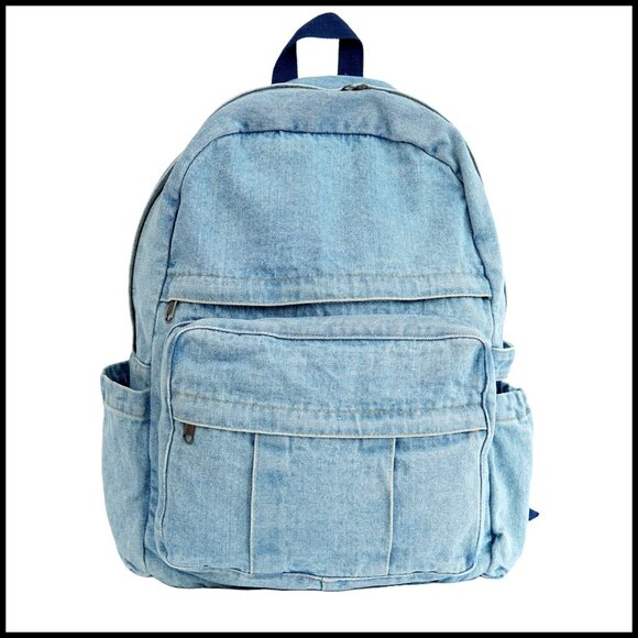 Denim Backpack Casual Daypack Retro Lightweight Travel Laptop Bag Classic main image 4